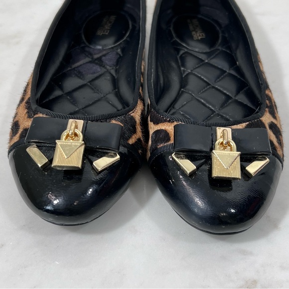 Michael Kors Animal Print Calf Hair Patent Leather Toe Ballet Flats Size 6.5 - Picture 3 of 16